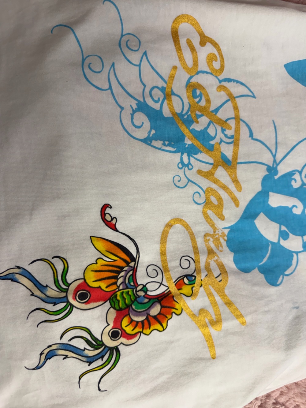 Ed Hardy White Baby Tee Dress with Colorful Tattoo Graphic- Size M - Picture 10 of 14